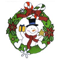 Kerst decoratie stickers sneeuwpop plaatjes 30 cm - Feeststickers - thumbnail