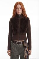 Gebreide trui met wol - BROWN - L