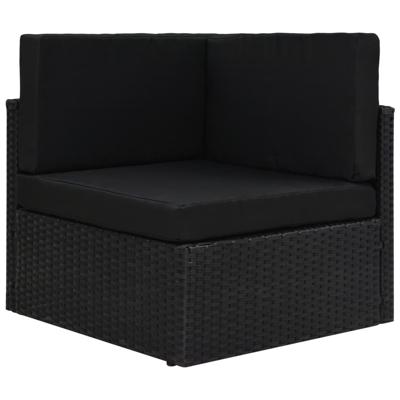 Hoekbank sectioneel poly rattan zwart