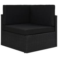Hoekbank sectioneel poly rattan zwart