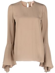 Nº21 blouse à manches évasées - Marron