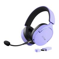 Trust GXT491P FAYZO Over Ear headset Gamen Bluetooth Virtual Surround Lila Surround sound, Microfoon uitschakelbaar (mute), Volumeregeling - thumbnail