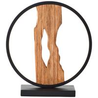 Brilliant Tafellamp Chaumont rond zwart met hout G94705/76