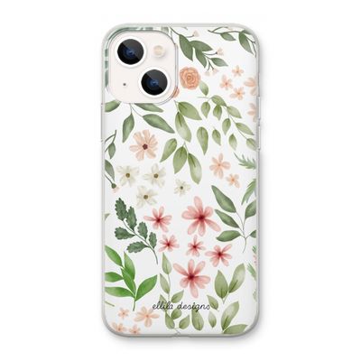 Botanical sweet flower heaven: iPhone 13 mini Transparant Hoesje