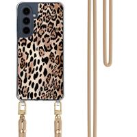 Samsung Galaxy A16 hoesje met beige koord - Golden wildcat