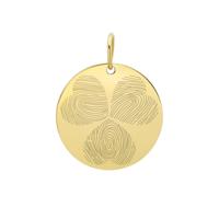 Gepersonaliseerde vingerafdrukken klaver bedel - Stainless steel - Goud - 18 mm - 3 vingerafdrukken