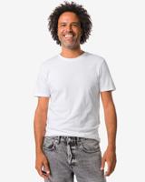 HEMA Heren T-shirts Slim Fit O-hals - 2 Stuks Wit (wit)