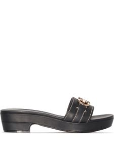 Ferragamo mules Gancini 45 mm en cuir - Noir