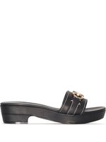 Ferragamo mules Gancini 45 mm en cuir - Noir