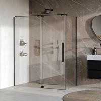 BRAUER Stellar douchecabine met draaideur helder glas 160x80x200 omkeerbaar incl. glascoating mat zwart