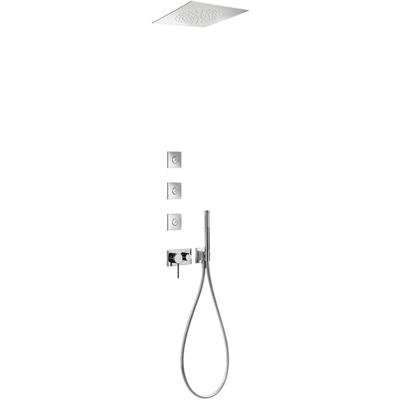 Regendouche set Tres 3V | Inbouw | Mengkraan | 3-weg | Rond | Chroom