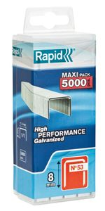 Rapid Nieten 8mm Type 53 Gegalvaniseerd, Kunststofbox 5000st Lengte 8mm