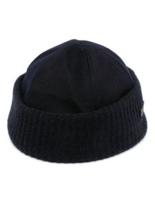 Loro Piana bonnet en cuir à patch logo - Bleu