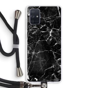 Zwart Marmer 2: Samsung Galaxy A71 Transparant Hoesje met koord