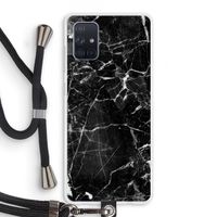Zwart Marmer 2: Samsung Galaxy A71 Transparant Hoesje met koord
