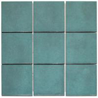 The Mosaic Factory Kasba Mozaïek Tegel Vierkant - Ocean Blue Glanzend Porselein 297x297 mm