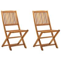 Tuinstoelen inklapbaar 2 st massief acaciahout Tuinstoelen inklapbaar 2 st massief acaciahout