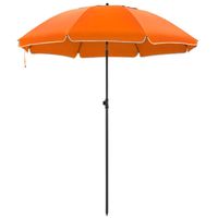 ACAZA Parasol 180 cm diameter, rond / achthoekige strandparasol, knikbaar, kantelbaar, met draagtas - oranje - thumbnail