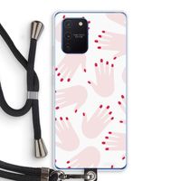 Hands pink: Samsung Galaxy Note 10 Lite Transparant Hoesje met koord