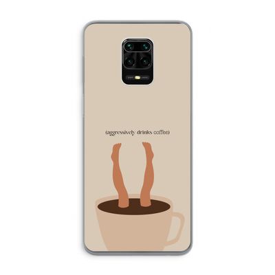 Aggressively drinks coffee: Xiaomi Redmi Note 9 Pro Transparant Hoesje