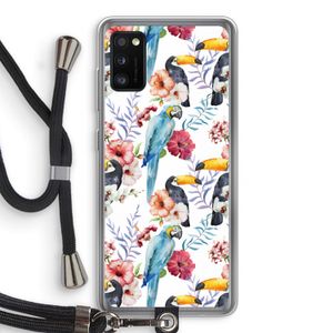 Bloemen tukan: Samsung Galaxy A41 Transparant Hoesje met koord