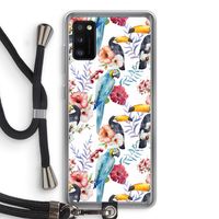Bloemen tukan: Samsung Galaxy A41 Transparant Hoesje met koord