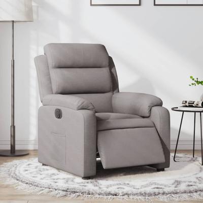 Fauteuil verstelbaar elektrisch stof taupe