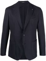 Tagliatore blazer en laine vierge à simple boutonnage - Bleu