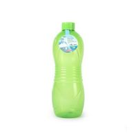 Plasticforte Drinkfles/waterfles/bidon - 1000 ml - transparant/groen - kunststof - Drinkflessen - thumbnail