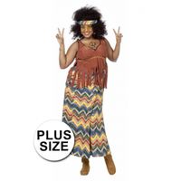 Grote maten hippie kostuum voor dames - thumbnail