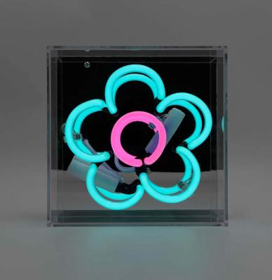 Mini Glazen Neon Box - Daisy - Blauw