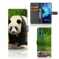 Motorola G8 Power Lite | Telefoonhoesje | Met pasjeshouder | Panda