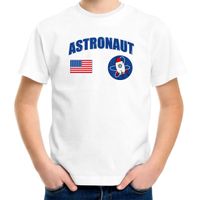 Astronaut verkleed t-shirt wit voor kinderen - thumbnail