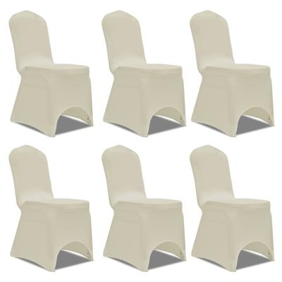 VidaXL Stoelhoes stretch crème (6 stuks)