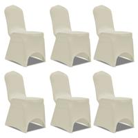 VidaXL Stoelhoes stretch crème (6 stuks)