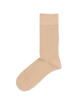 HEMA Herensokken rib stippen beige (beige)