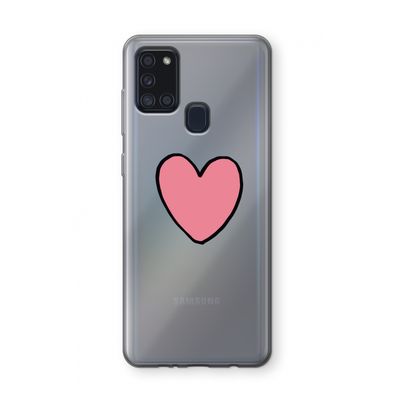 Hartje: Samsung Galaxy A21s Transparant Hoesje