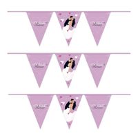 Set van 3x stuks vlaggenlijnen bruiloft/You and me forever 6 meter