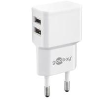 Goobay USB lader haaks dubbel 2,4A wit - 9550150