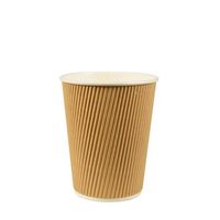 50x Duurzame kraft kartonnen koffiebekers/drinkbekers 200 ml - Bekers - thumbnail
