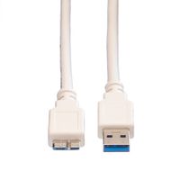 VALUE USB 3.2 Gen 1 kabel, type, A M - Micro B M, wit, 0,15 m - thumbnail