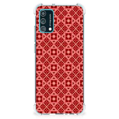 Samsung Galaxy M02s | A02s Doorzichtige Silicone Hoesje Batik Rood Samsung Galaxy M02s | A02s Doorzichtige Silicone Hoesje Batik Rood