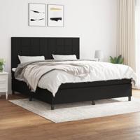 Boxspring met matras stof zwart 180x200 cm