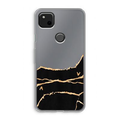 Gouden marmer: Google Pixel 4a Transparant Hoesje