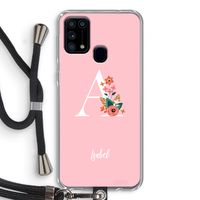 Pink Bouquet: Samsung Galaxy M31 Transparant Hoesje met koord Pink Bouquet: Samsung Galaxy M31 Transparant Hoesje met koord