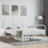 Bedframe met hoofd- en voeteneinde metaal wit 120x200 cm - thumbnail