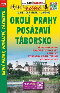 Fietskaart 209 Okolí Prahy, Posázaví, Táborsko | Shocart