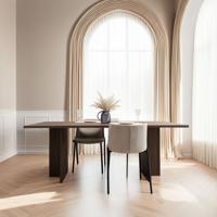 Eettafel Clay 200 x 100cm, kleur bruin notenhout