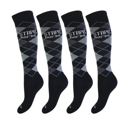 STAPP Horse Paardrijsokken Ruit 4-pack Nero-43/46