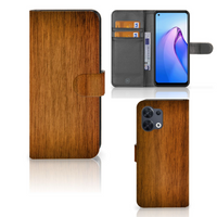 OPPO Reno8 Book Style Case Donker Hout